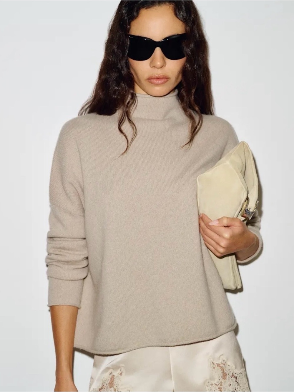 Reformation Trista Cashmere Mock Neck Sweater
